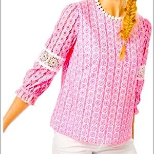 Lilly Pulitzer Jourdana Lace Top - Lilly's Coral Starburst Eyelet SOLD